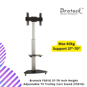 Brateck FS01G 37-70 inch Height Adjustable TV Trolley Cart Stand ( FS01G )