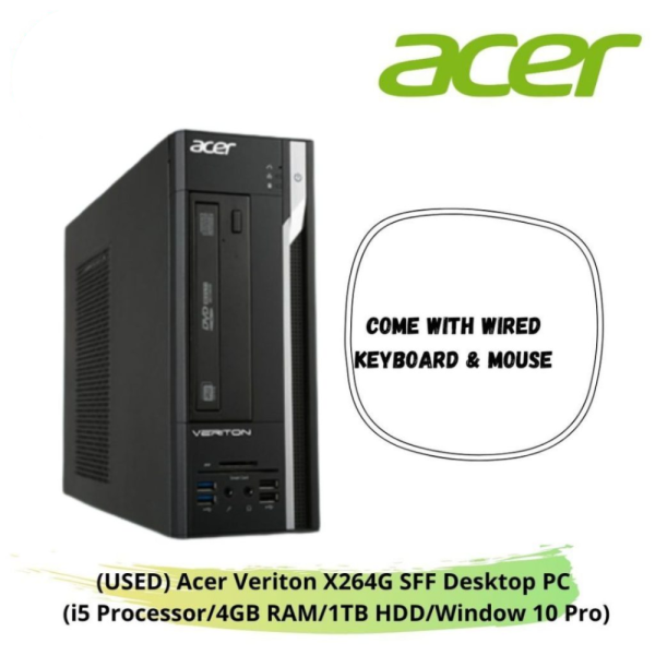 online-img-2024-12-18T095920.383.png (USED) Acer Veriton X264G SFF Desktop PC (i5 Processor/4GB RAM/1TB HDD/Window 10 Pro)