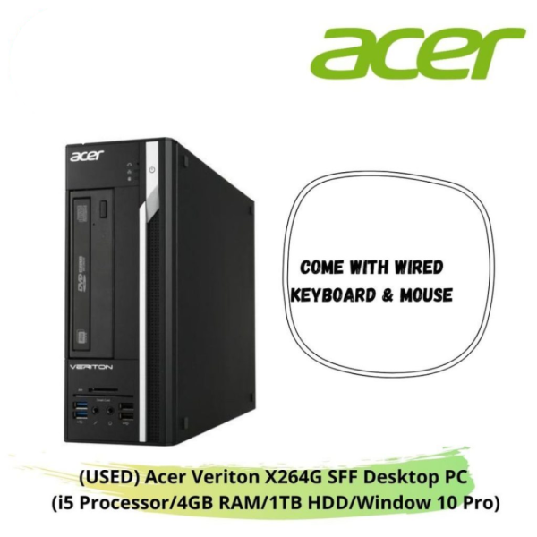 online-img-2024-12-18T100221.184.png (USED) Acer Veriton X264G SFF Desktop PC (i5 Processor/4GB RAM/1TB HDD/Window 10 Pro)