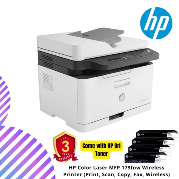 HP Color Laser MFP 179fnw Wireless Printer (Print, Scan, Copy, Fax, Wireless)
