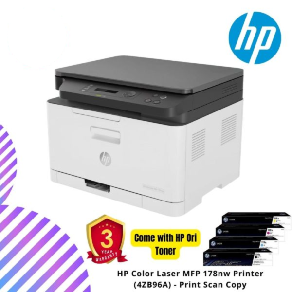 HP Color Laser MFP 178nw Printer (4ZB96A)