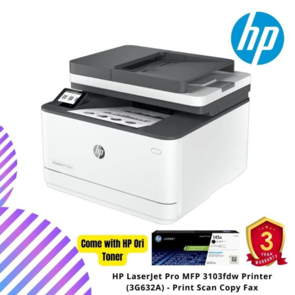 HP LaserJet Pro MFP 3103fdw Printer (3G632A) - Print Scan Copy Fax
