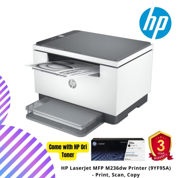 HP LaserJet MFP M236dw Printer (9YF95A) - Print, Scan, Copy