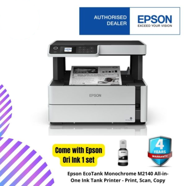 Epson EcoTank Monochrome M2140 All-in-One Ink Tank Printer - Print, Scan, Copy