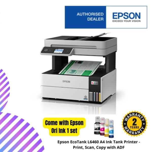 Epson EcoTank L6460 A4 Ink Tank Printer - Print, Scan, Copy with ADF