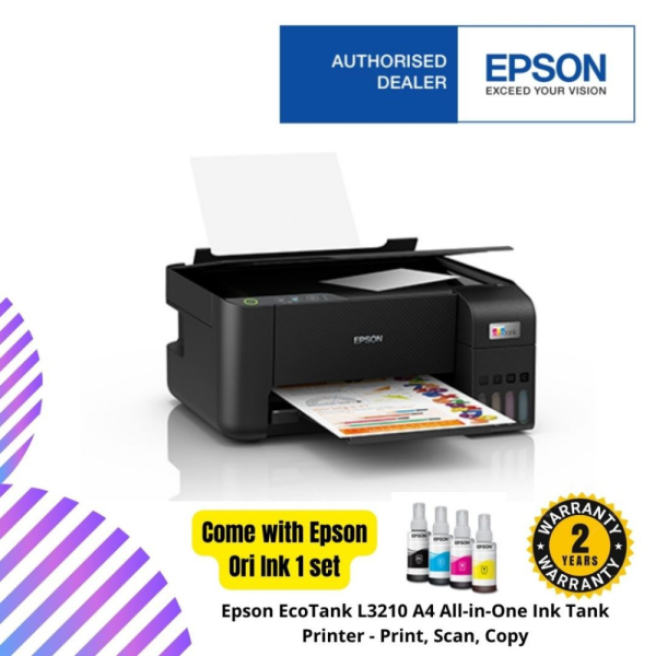 Epson EcoTank L3210 A4 All-in-One Ink Tank Printer - Print, Scan, Copy