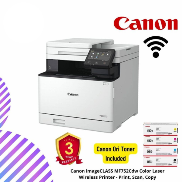 Canon imageCLASS MF752Cdw Color Laser Wireless Printer - Print, Scan, Copy