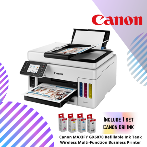 Canon MAXIFY GX6070 Refillable Ink Tank Wireless Multi-Function Business Printer