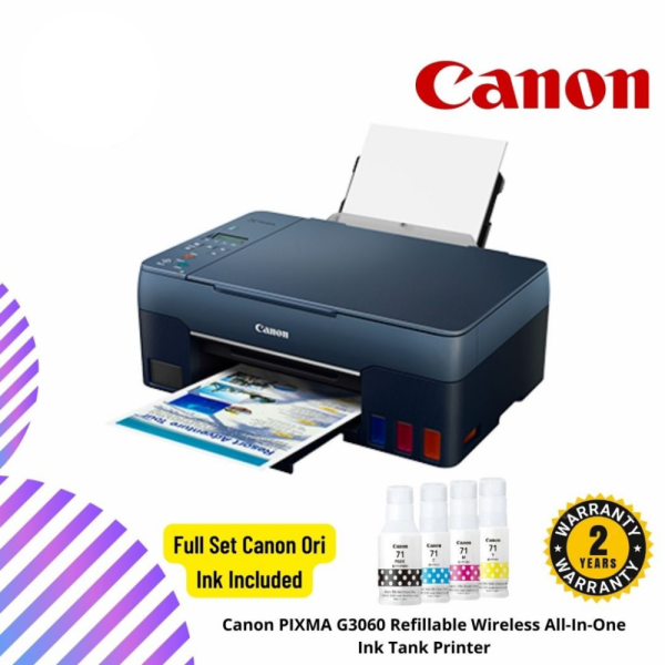 Canon PIXMA G3060 Refillable Wireless All-In-One Ink Tank Printer