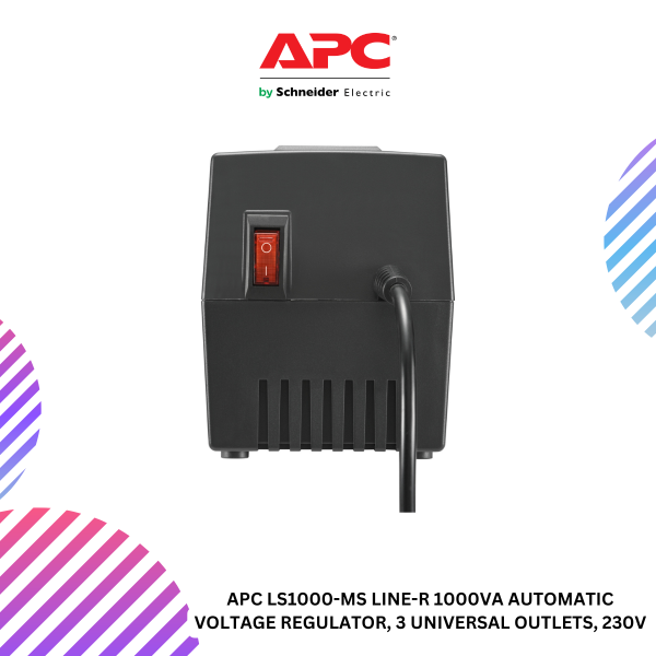 APC LS1000-MS Line-R 1000VA Automatic Voltage Regulator, 3 Universal Outlets, 230V