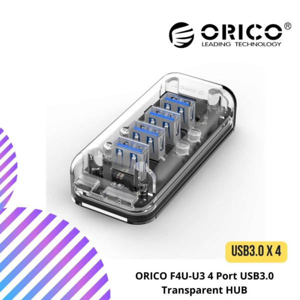 ORICO F4U-U3 4 Port USB3.0 Transparent HUB