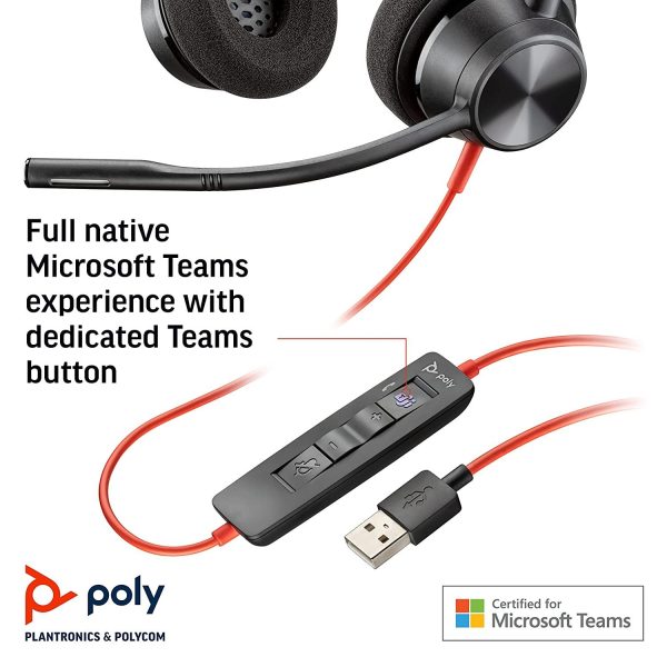 Poly Blackwire 3320 Microsoft Teams Certified USB-A Headset (76J17AA)